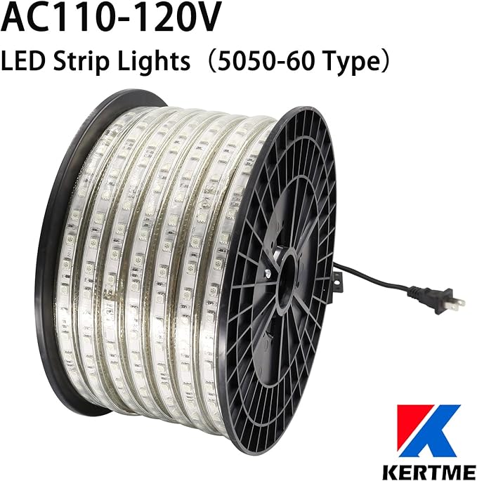 5050-60 Type AC 110-120V LED Strip Lights, Flexible/Waterproof/Dimmable/Multi-Modes LED Rope Light + 23 Keys Remote for Home/Garden/Building Decoration (65.6ft/20m, Natural White 4000K)