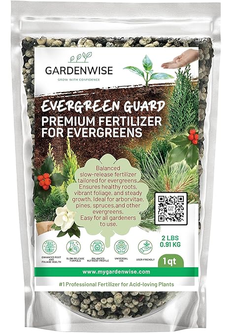 Evergreen Fertilizer – All-Purpose Granular Plant Food for Outdoor Trees and Shrubs, Azaleas, Magnolias, Pines & Arborvitae – Slow-Release Formula (5 quarts)