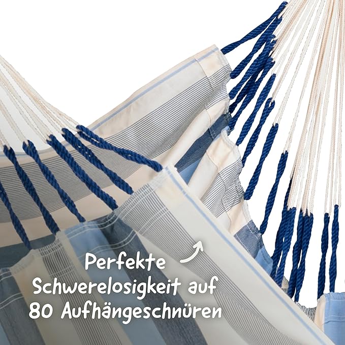 LA SIESTA® - Medium Basic Domingo Hammock Swing Chair - Weather & Tear Resistant Hanging Hammock Chair - Indoor Outdoor Hammock Chair Swing - Patio Porch Bedroom Hanging Chair - Max 250 Lbs, Sea Salt