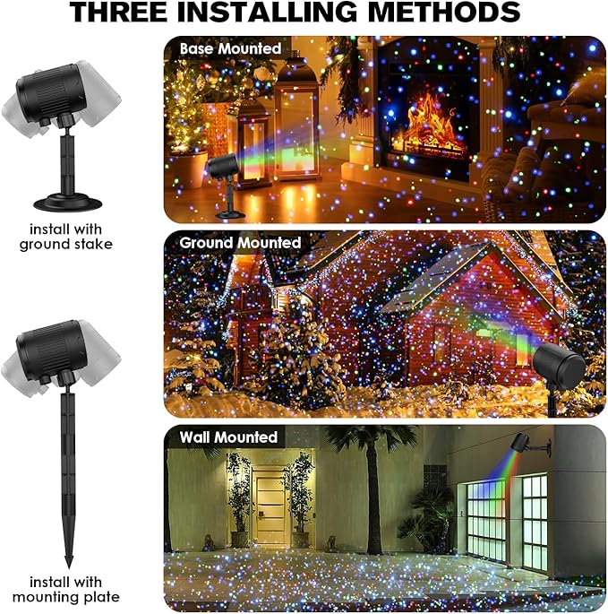 Christmas RGB Laser Projector Lights - Waterproof Indoor/Outdoor for Home, Yard & Garden Decoration