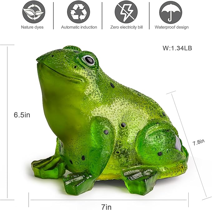 Solar Frog Lights Deck Decorative Lighting Statue Lawn Patio Backyard Outdoor Garden Decoration Housewarming Gift