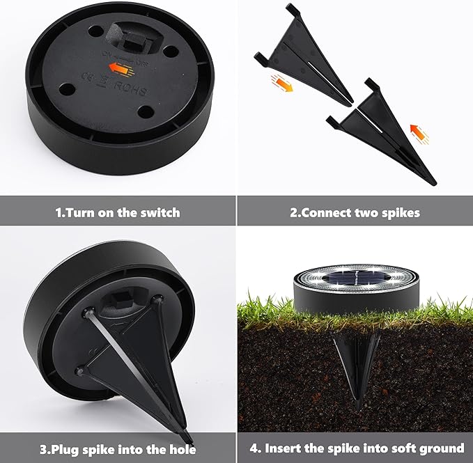 Joomer Solar Ground Lights, 8 Pack 8 LED Solar Lights Outdoor Waterproof IP68 Solar Disc Lights In-Ground Landscape Lighting Outdoor Lights for Patio Pathway Lawn Yard Driveway Walkway (White)