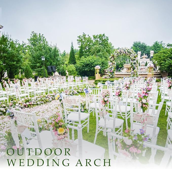 88in Steel Garden Arch Arbor Trellis for Climbing Plants Outdoor,Yard,Garden,Climbing Plants 7ft Decorative Wire Lattice,Outdoor Wedding Arch(Black)