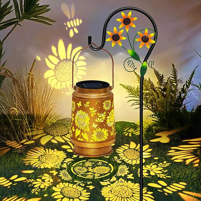 TEDOF Solar Lanterns Outdoor Waterproof,Sunflower Gifts for Women Gifts for Mom Women Grandma Decoration Outside for Yard, Patio,Backyard,Porch