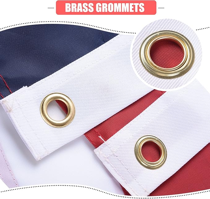 American Flag 15x25 Outside, US Flags for Outdoor Indoor, Heavy Duty Durable, Deluxe Embroidered Stars, Brass Grommets, Sewn Stripes, Vivid Color, Fade Resistant and waterproof