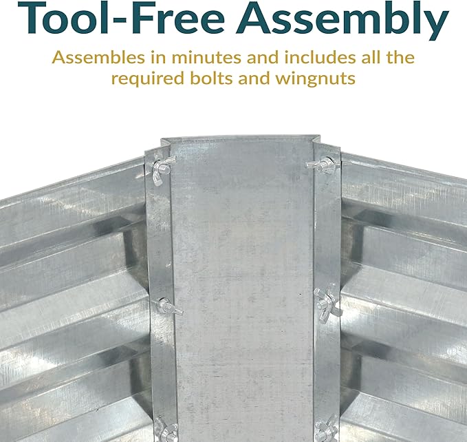 Sunnydaze 11.75" H Raised Metal Garden Bed - Galvanized Raised Garden Bed Outdoor for Vegetables and Flowers - Woodgrain - 4' x 2' Silver