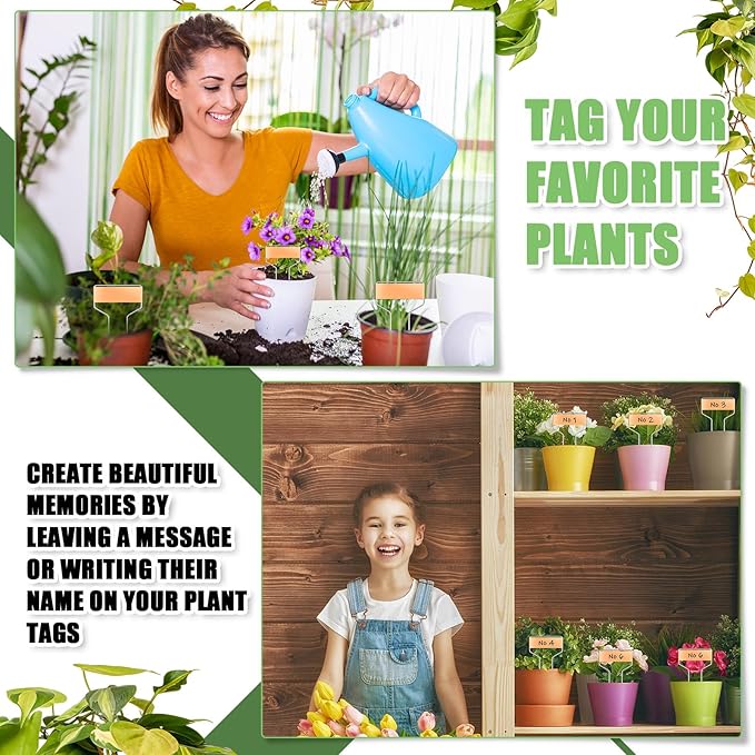 Moxweyeni 60 Pcs Metal Garden Tags Plant Labels for Garden Waterproof Plant Markers with 2 Permanent Pen Planting Nursery Garden Tags Reusable Garden Labels Stake for Plants (Copper Color,6 Inch)