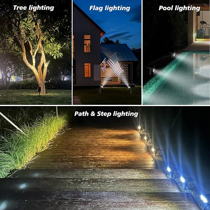 All-New Solar Spot Lights Outdoor Waterproof，20 LEDs Solar Tree Lights with 2 Modes,Landscape Spotlights for Pathway, Patio, Garden, Trees,Flag,Pool (4 Pack,White Light)