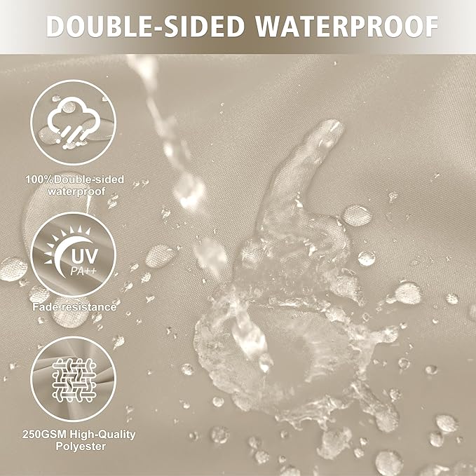 24x24 Inch Outdoor Cushions for Patio Furniture, Waterproof Outdoor Chair Cushions w/Fade-Resistant, Removable & Machine-Washable Covers, Deep Seat Sofa/Couch Pad Replacement – Set of 1/2/4, Cream