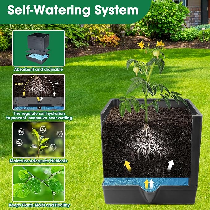 MQFORU 2Pack Tomato Planter Boxes with Trellis, 57" Self-Watering Tomato Planter for Climbing Vegetable and Plants, Raised Tomato Planter Boxes for Indoor Outdoor Patio Greenhouse Gardening