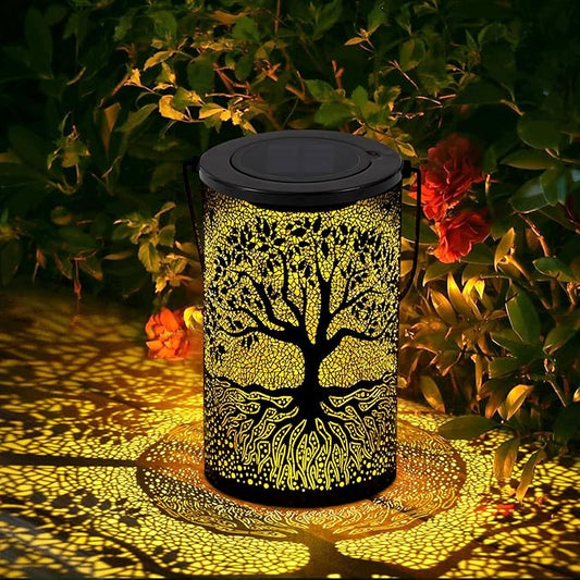 Solar Outdoor Lanterns Waterproof Hanging, Tree of Life Decorative Light Christmas Thanksgiving Birthday Gifts for Women Mom Grandma, Garden Decor for Garden Patio Yard Lawn Backyard Front Porch