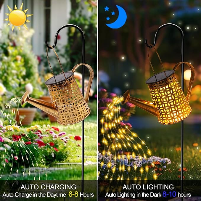 Solar Watering Can Lights, Owl Gifts for Women Mom Grandma Birthday, Waterproof Outdoor Garden Decor Large Hanging Solar Lanterns Garden Lights for Patio Porch Yard Flowerbed Pathway