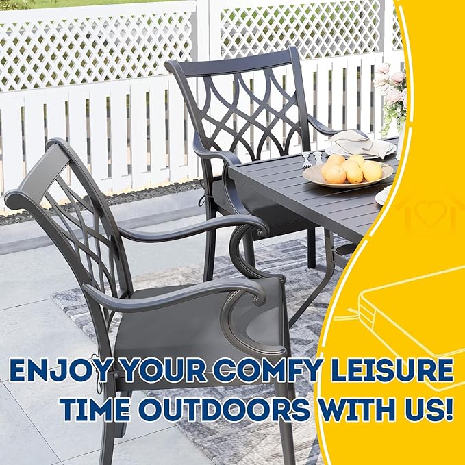 AAAAAcessories Outdoor Seat Cushions for Chairs, Waterproof, Fade-Resistant Patio Furniture Replacement Cushions, 21" x 21" x 4", Set of 2, Dark Gray