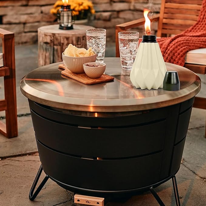 Deco Window Pack of 4 Table Torch for Indoor Outdoor Citronella Oil Tabletop Ceramic Lamp Landscape Multicolored Lantern with Fiberglass Wick & Cap for Garden Patio Yard Party Decor Light