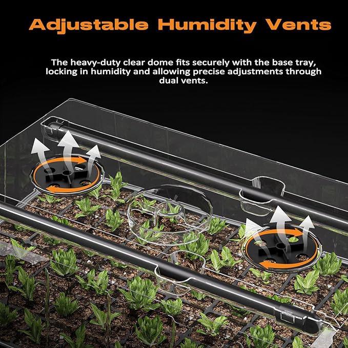 120-Cell Self-Watering Seed Starter Tray with Grow Light, Seed Starter Kit with 4.07” Humidity Dome, Indoor Seedling Starter Tray, Seed Starting Tray for Plant Germination, Seeds Growing