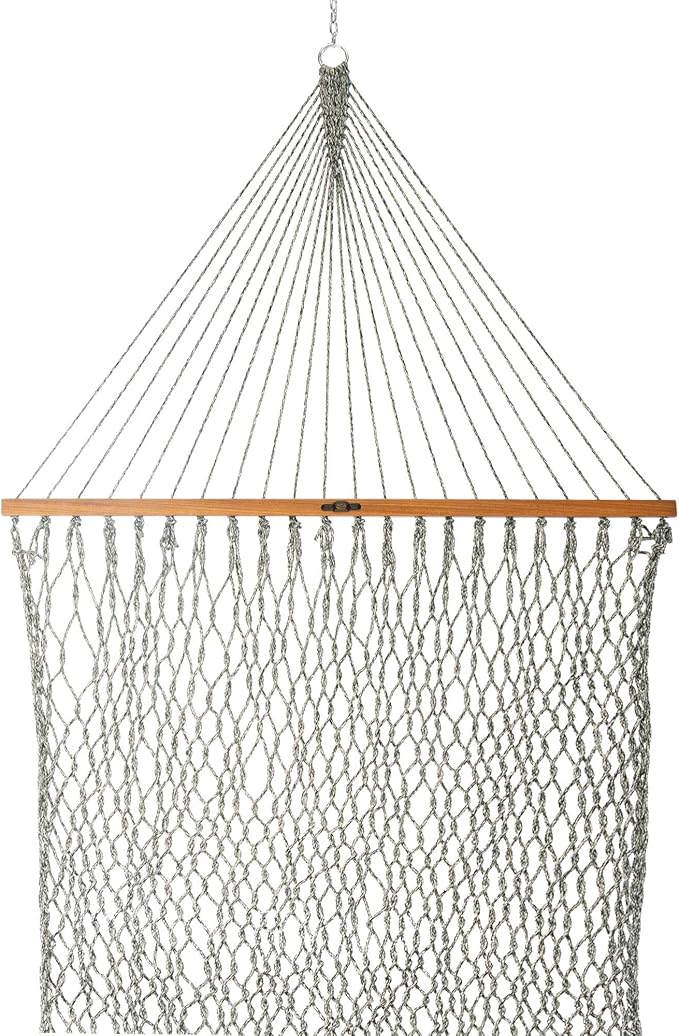 Original Pawleys Island 14DCOTG Deluxe Green Oatmeal Heirloom Tweed DURACORD Rope Hammock with Extension Chains & Tree Hooks, Handcrafted in The USA, 450 LB Weight Capacity, 13 ft. x 60 in.