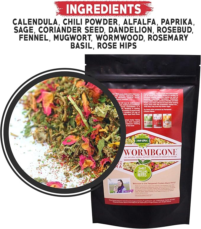 Non-GMO Backyard Chicken Nesting Herbs (1.25 pounds) - Naturally Keep A Clean Coop Your Hens Will Love