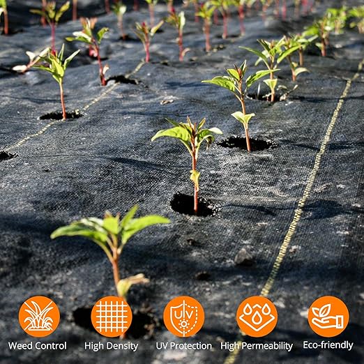 Towallmark Weed Barrier Landscape Fabric 5FTx300FT, Heavy Duty 4.1O Weed Block Gardening Ground Cover Mat, Weed Control Garden Cloth, Woven Geotextile Fabric for Underlayment, Driveway Fabric