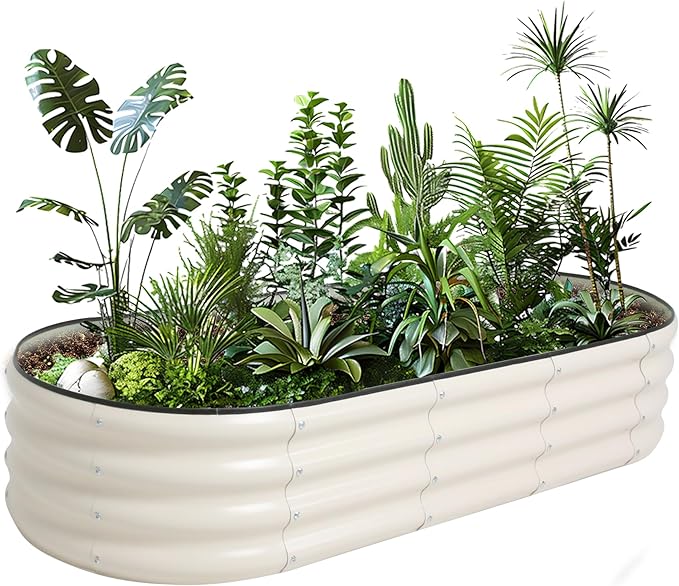 Galvanized Raised Garden Bed Kit Outdoor Metal Garden Planter Box for Backyard Gardening, Planting Vegetables, and Patio (59"x23.6"x11.8")