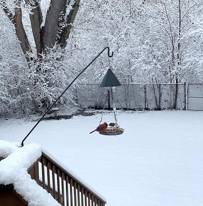 MIXXIDEA Heavy Duty Deck Rail Pole Deck Hook, Extensible and Adjustable Deck Hook for Hanging Bird Feeder, Plants, Suet Baskets,Wind Chimes,Lanterns