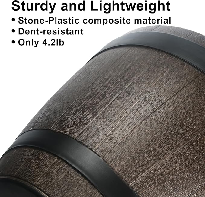 Large Whiskey Barrel Planter for Outdoor Plants - Flower Pots Garden Wine Barrel Planter Outdoor - 21" D x 15" H