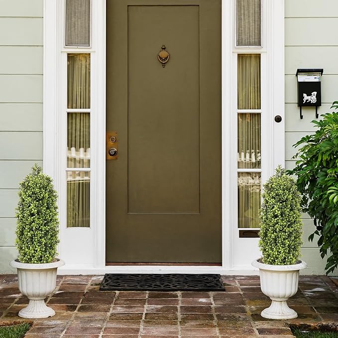 3ft Artificial Boxwood Topiary Trees (Set of 2) - UV Resistant Faux Plants for Outdoor/Indoor, Realistic 36in Fake Bushes and Shrubs for Front Porch, Planter, Patio - Low Maintenance & Evergreen