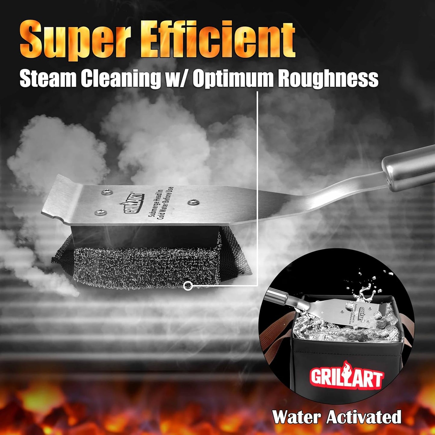 GRILLART Grill Brush Bristle Free Replacement Head - 2PCS