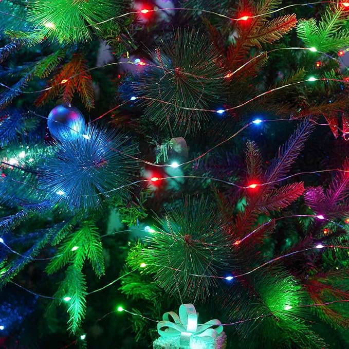 RGB Color Changing 33Ft 100LED Easter Fairy Lights Battery Operated, Waterproof String Lights USB Powered With Timer for Indoor & Outdoor,16 Colors and Multicolor for Girl's bedroom Christmas decor