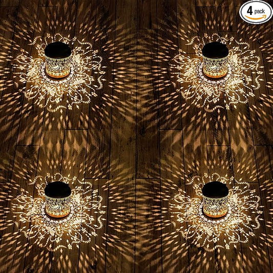 4Pack Dragonfly Solar Lanterns Outdoor Hanging Waterproof Dragonfly Garden Decor Christmas Gifts for Women Mom Grandma Metal Solar Lights Decoration Outside for Yard, Patio,Pathway Landscape