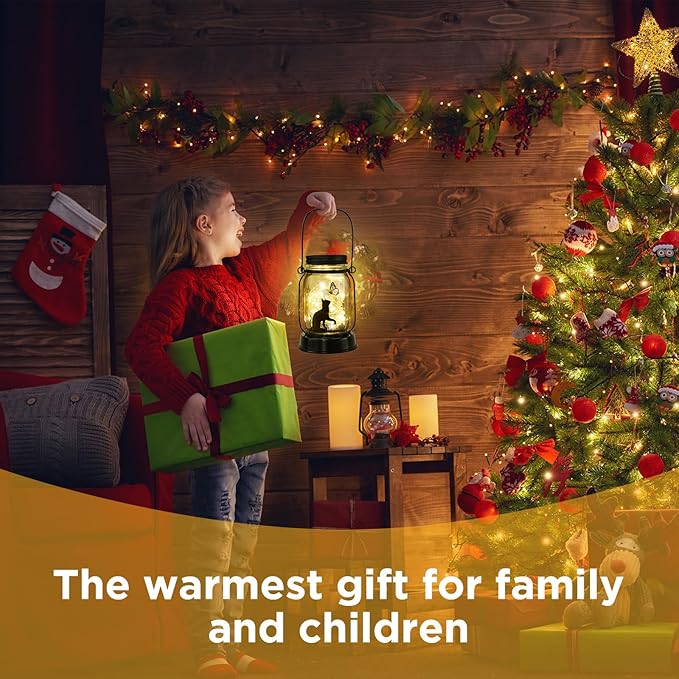 Kyoryuger Cat Solar Lanterns 2PACK Cat Lover Gifts for Women Mom Grandma Christmas Cat Gifts for Cat Lovers Cat Memory Lantern with Stake for Yard Lawn Patio Garden Decor and Bedroom Decoration