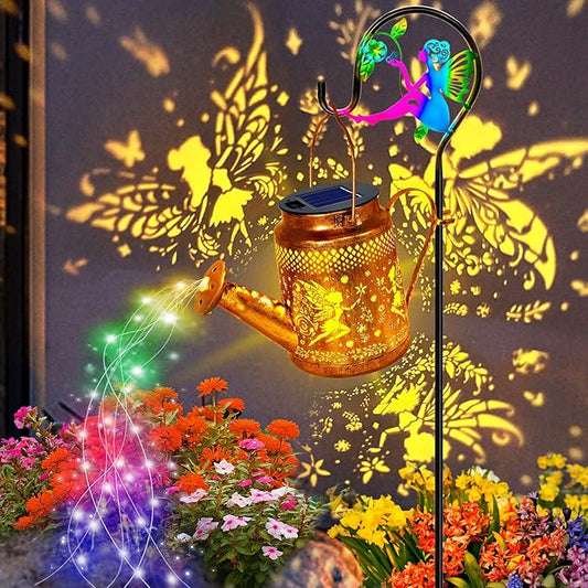 Solar Watering Can Lights, Fairy Hanging Lanterns Outdoor, Gardening Gifts for Mom Women Grandma Birthday, Waterproof Solar Lights Garden Decor for Outside Yard Art Patio Porch Lawn Backyard, 1 Pack