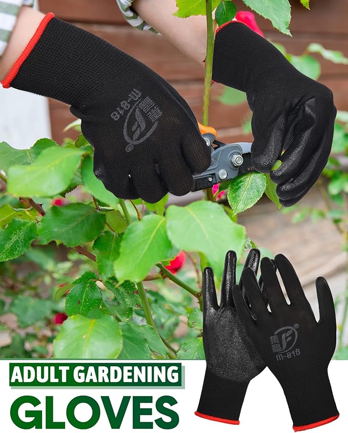 Nuogo 24 Pairs Gardening Gloves for Men Women Rubber Coated Landscaping Work Gloves Safety Work Construction