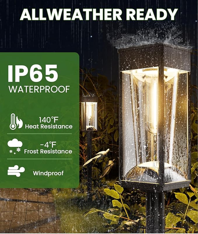 Solar Pathway Lights 2-in-1 Warm&Cool, 8 Pack Bright Solar Lights Outdoor Waterproof IP65, Auto On/Off, Long Lasting Outdoor Light for Yard Patio Garden Decor Landscape Lighting