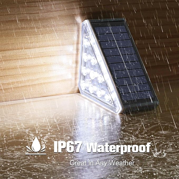 VOLISUN Solar Step Lights for Outside, Solar Stair Lights Outdoor Waterproof IP67, LED Outdoor Step Lights, Outdoor Stair Lights Decor for Deck, Front Step, Front Porch and Patio (8 Pack,Cool White)