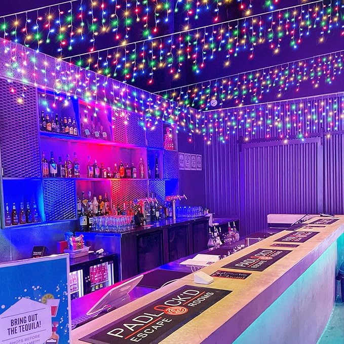 Icicle Lights for Outside, 33FT 400 LED Christmas Lights Outdoor Indoor with 8 Modes 75 Drops, Waterproof Connectable Twinkle String Light for Patio Yard Garden Wedding Party Decor, Multicolor