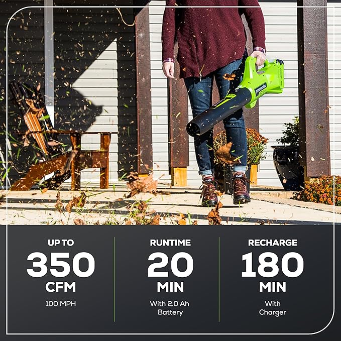 Greenworks 40V 13-Inch Cordless String Trimmer/Edger and Leaf Blower Combo Kit + 3 Bonus Spools, 2.0Ah Battery and Charger Included