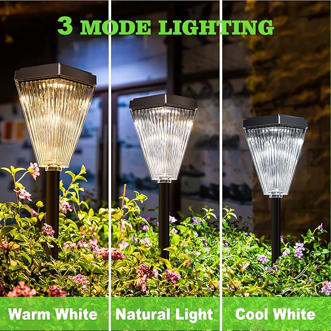 2 Pack Solar Post Lights Outdoor Waterproof IP65 Solar Fence Post Pillar Lights Landscape Stake Decorative Fence Yard Patio Walkway Pathway Light Up to 12 Hrs
