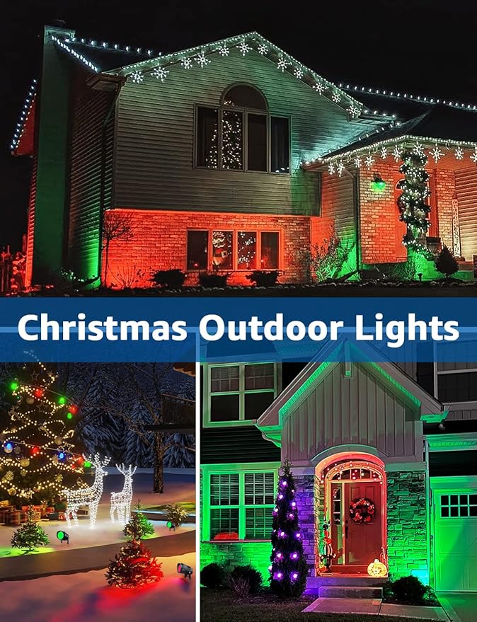 SUNVIE Christmas Spotlights Outdoor Waterproof 6W Color Changing RGB Landscape Lights with Remote Control, 2 Pack for Garden Yard Trees Decorative