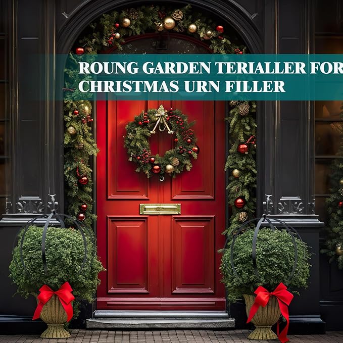 2 Pcs Garden Large Metal Circle Trellis Garden Obelisk Sculpture Globe Trellis for Climbing Plants Outdoor Potted Round Planter Trellis Garden Decor for Patio Doorway Black 25.20 x 21.26''