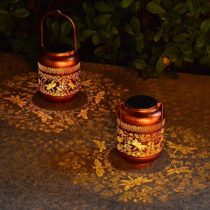 Outdoor Solar Lantern Decorative Waterproof Solar Lights for Yard, Patio, and Garden(Dragonfly)