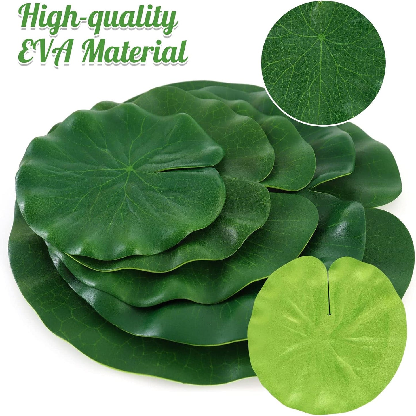 10 Pcs Artificial Lily Pads for Pond Pool, 5 Sizes Realistic Floating Foam Lotus Leaves, Large Plastic Water Lily Pads Leaves for Pond Pool Fountain Garden Decoration