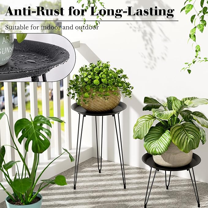 SUEH DESIGN Plant Stand Indoor, Metal Plant Stand Round Plant Table Heavy Duty Plant Stool Tall Flower Pot for Indoor Outdoor Home Decor, 1 Pack Tall