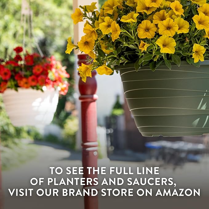 The HC Companies Wrapt Hanging Planters - Lightweight Plant Pot Hanger for Hanging Plants, Vegetables & Herbs - Outdoor & Indoor Hanging Basket for Plants (13" White, Pack of 2)