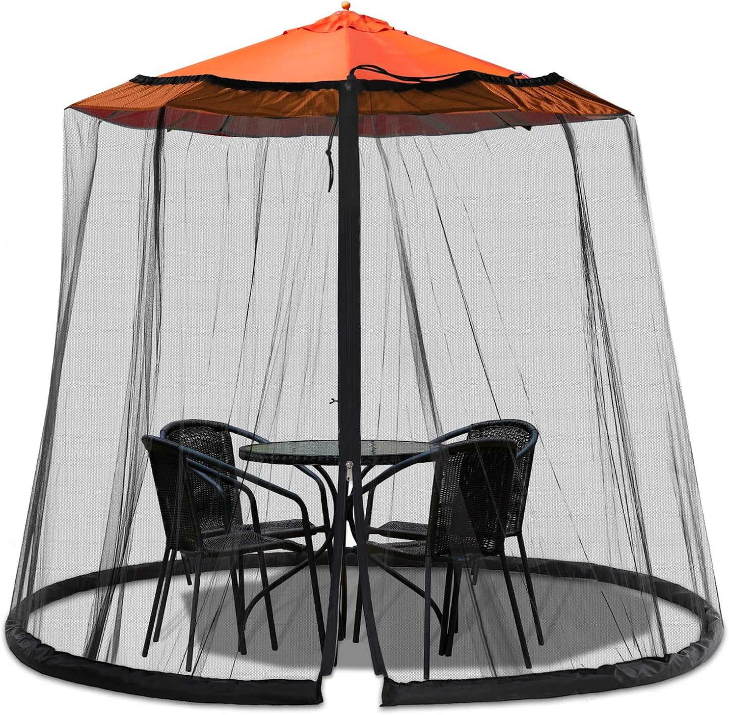 7.5-10FT Mosquito Netting for Patio - Mosquito Net for Patio Garden and Outdoor Umbrellas with Zipper and Adjustable, Umbrella Netting for Outdoor Umbrellas