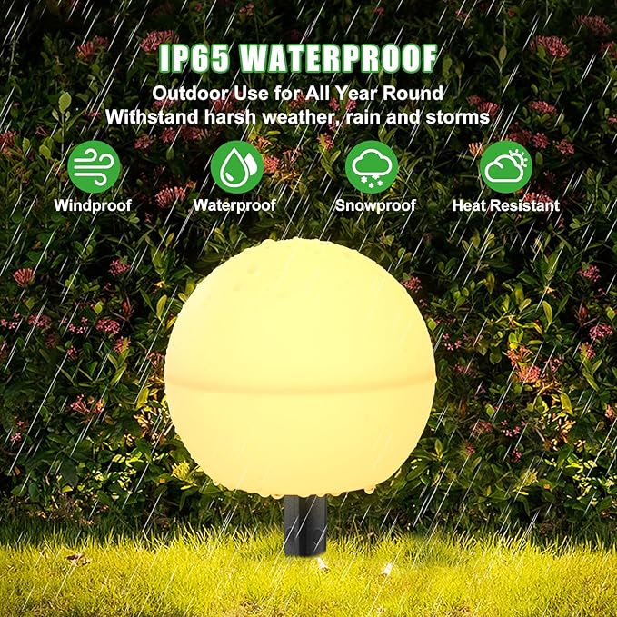 Solar Lights Outdoor Waterproof Decorations, 5 Pack Solar Globe Lights for Outside Color Changing Solar Garden Lights for Christmas Tree Yard Patio Pathway Party Decor