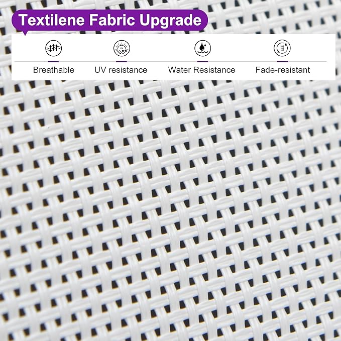 PURPLE LEAF Outdoor Lounge Chairs Set of 4 White Aluminum Chaise Lounge Chair Outdoor with Wheels and Armrest for Patio Deck Pool Side Table Include, Ivory