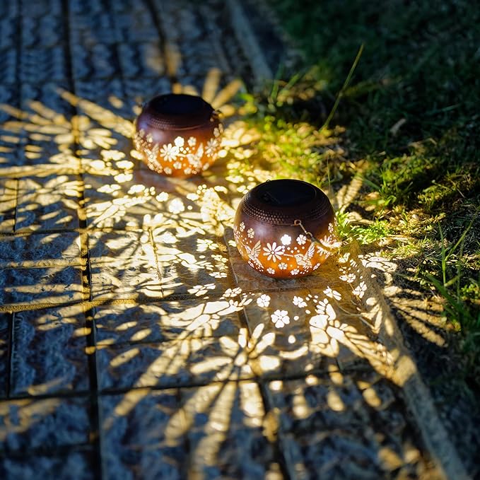 Starsoul 2 Pack Solar Lanterns Waterproof Outdoor, Hummingbird Hollow Out Decoractive Hanging Solar Lantern Lights for Outside Garden Yard Porch Tabletop Patio Decor, Gardening Gifts for Women Mom