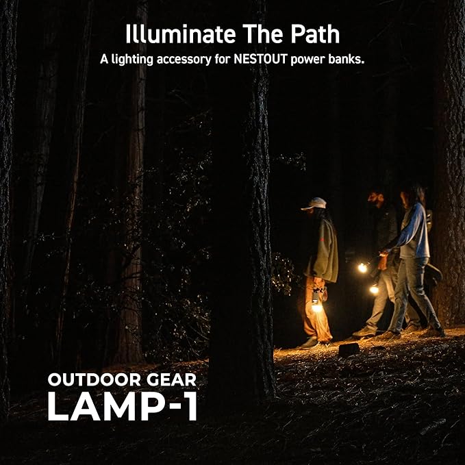 ELECOM NESTOUT Outdoor Camping LED Lantern w/ Mini Tripod, Dimmable USB Powered Soft LED Light, IP44 Water Dust Resistant, 10-350 Lumen, Portable Lamp for NESTOUT Power Bank, Beige (LAMP-1)