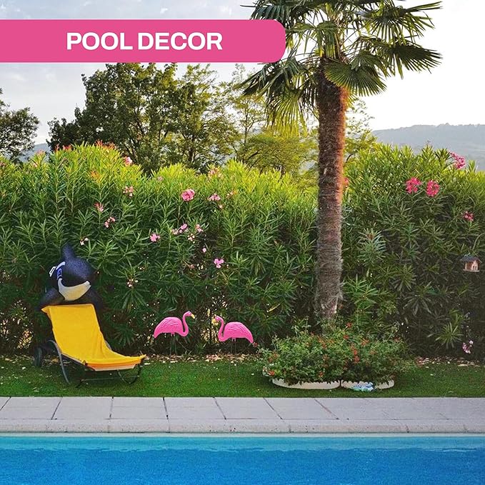 4E's Novelty 2 Pink Flamingos Yard Decorations - Large 23" Flamingos Yard Ornaments - Pink Flamingos for Yard Sculptures & Statues - Lawn Flamingos Outdoor Garden Decor, Weather Resistant