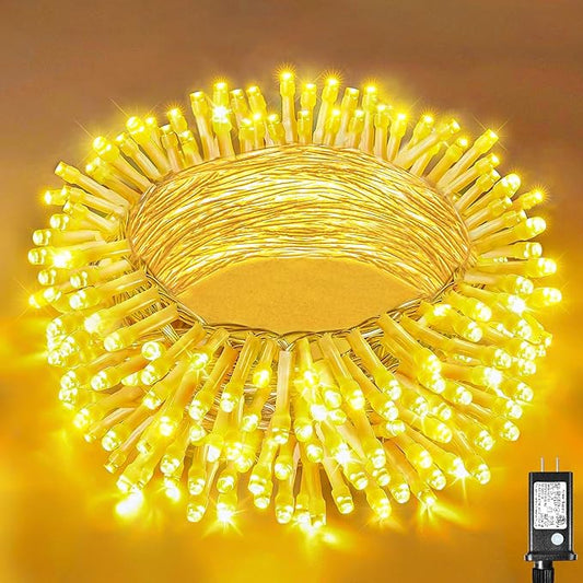 66ft 200 LED String Lights Indoor Clear Wire, 8 Modes Warm White Christmas String Lights Plug in Fairy Lights for Bedroom, Waterproof Twinkle Light for Classroom Tree Holiday Christmas Decorations
